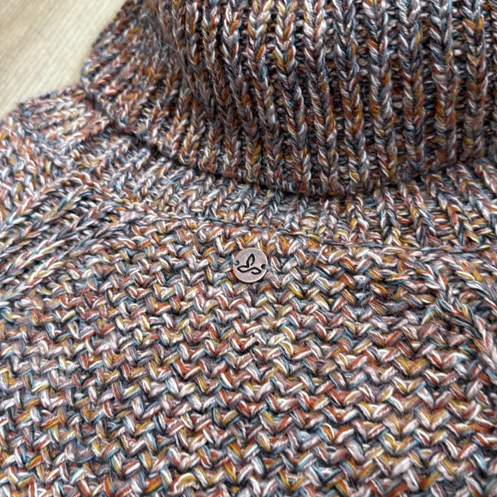 PRANA Callisto Sweater in Dark Muave Wool Knit Turtleneck Pullover Size Small - Picture 9 of 9